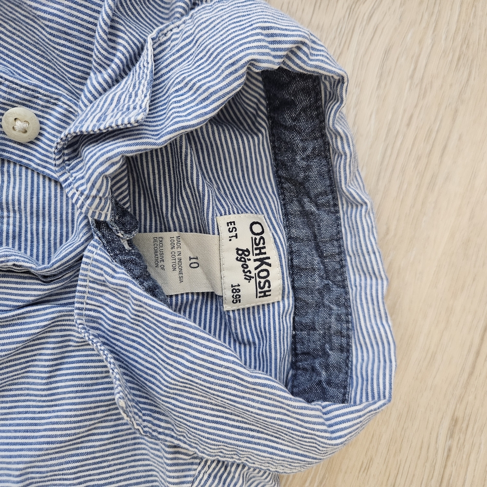 OshKosh B'gosh Men's Casual Blue and White Striped Shirt